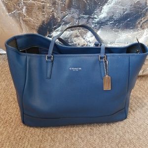 COACH BLUE LEATHER TOTE
